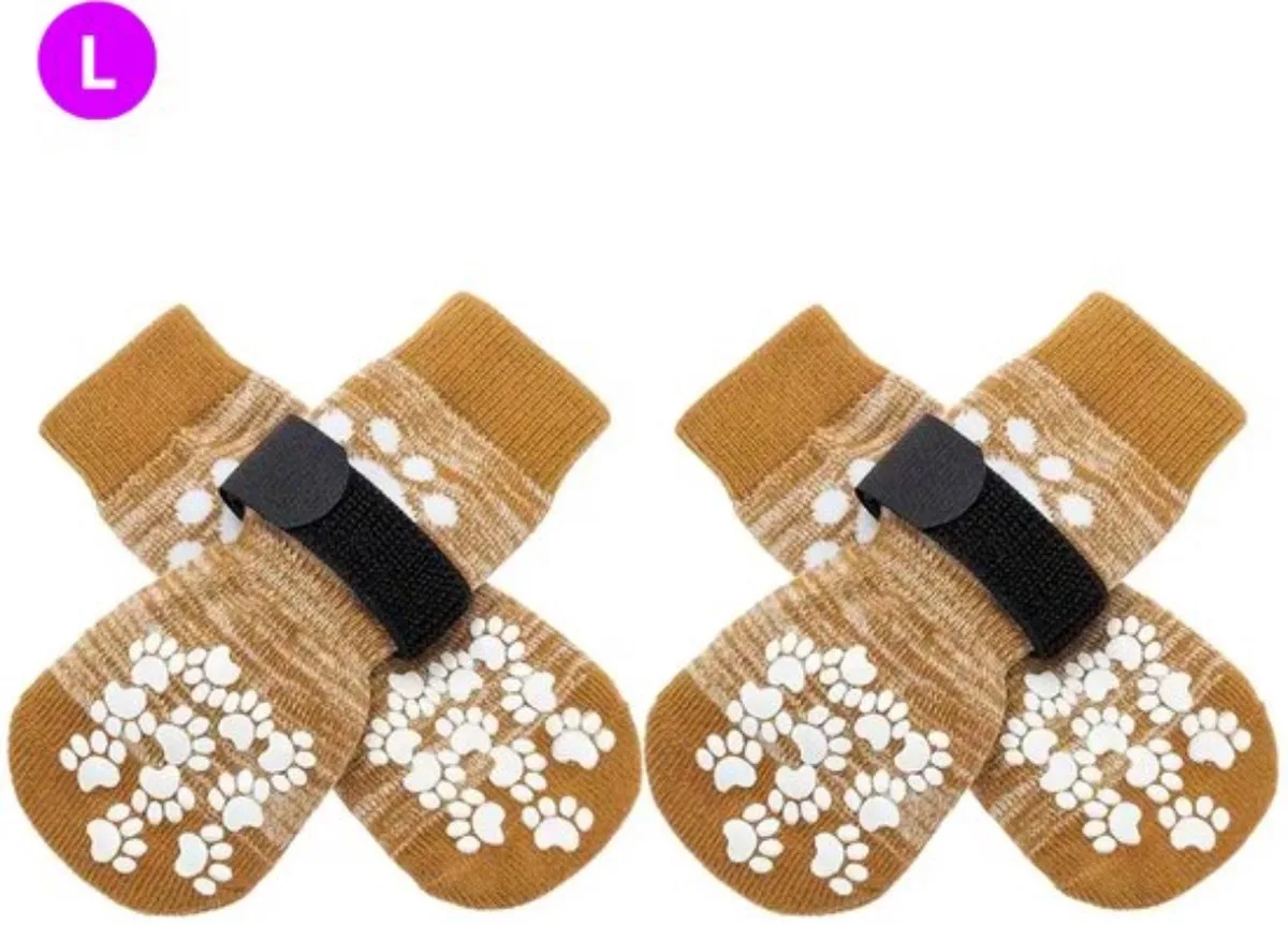 Hondenschoenen Pootbeschermer - Hondenschoenen - 4 Stuks - Hondenschoentjes - Pootbescherming Hond - L van Nivard in Geel – productfoto