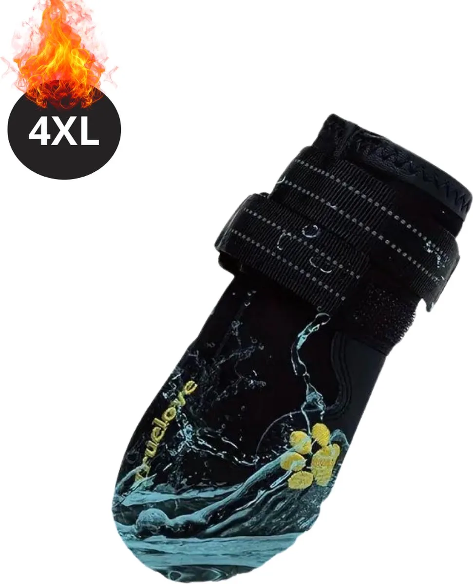 Hondenschoenen Pootbeschermer - Hondenschoenen - 4 Stuks - Hondenschoentjes - Pootbescherming Hond - Waterbestendig - Antislip - 4 XL de Nivard en Noir – photo produit
