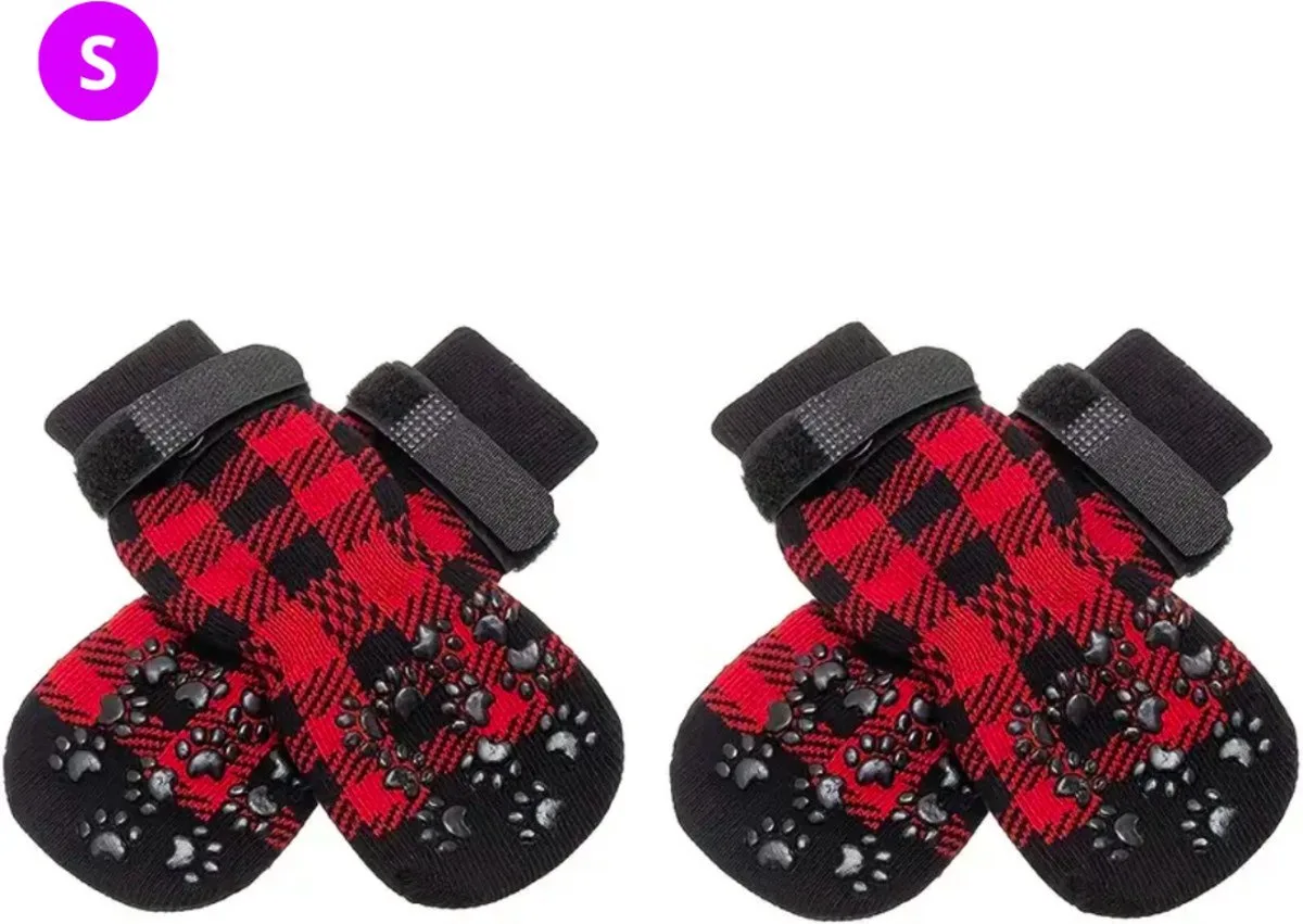 Hondenschoenen Pootbeschermer - Hondenschoenen - 4 Stuks - Hondenschoentjes - Pootbescherming Hond - S van Nivard in Rood – productfoto