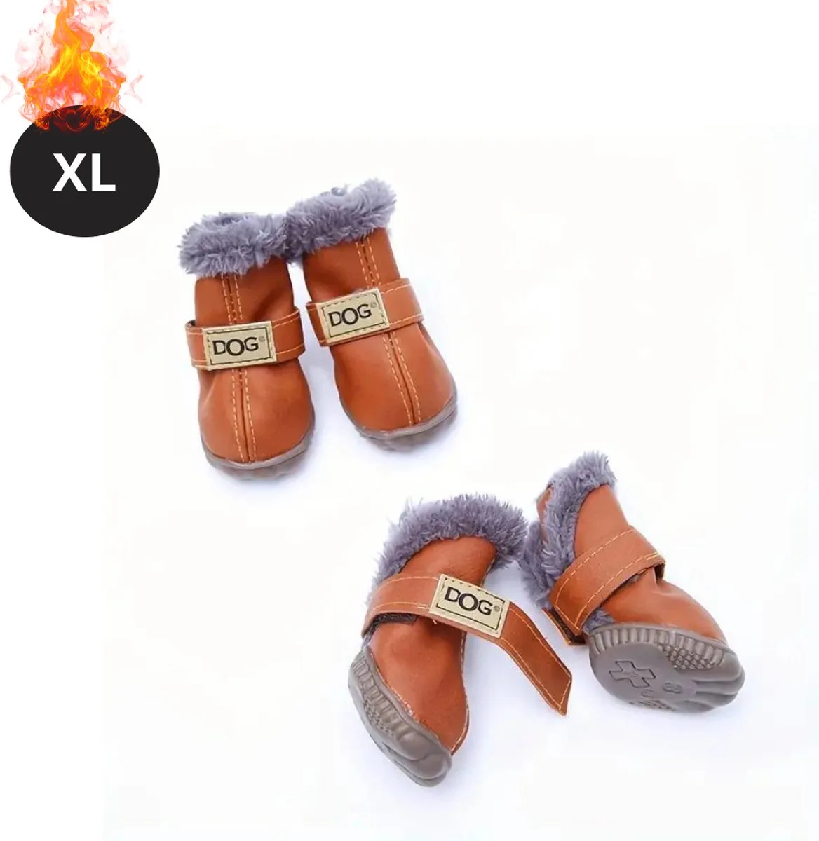 Hondenschoenen Pootbeschermer - Hondenschoenen - 4 Stuks - Hondenschoentjes - Pootbescherming Hond - Waterbestendig - Antislip - XL de Nivard en Koffie – photo produit