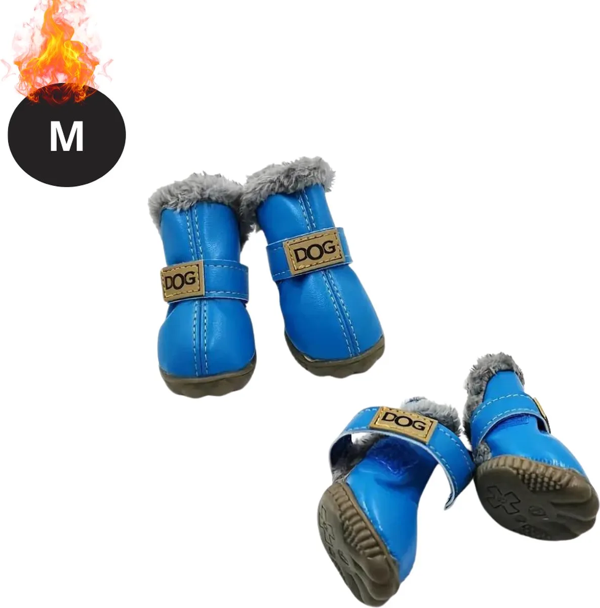 Hondenschoenen Pootbeschermer - Hondenschoenen - 4 Stuks - Hondenschoentjes - Pootbescherming Hond - Waterbestendig - Antislip - M de Nivard en Bleu – photo produit