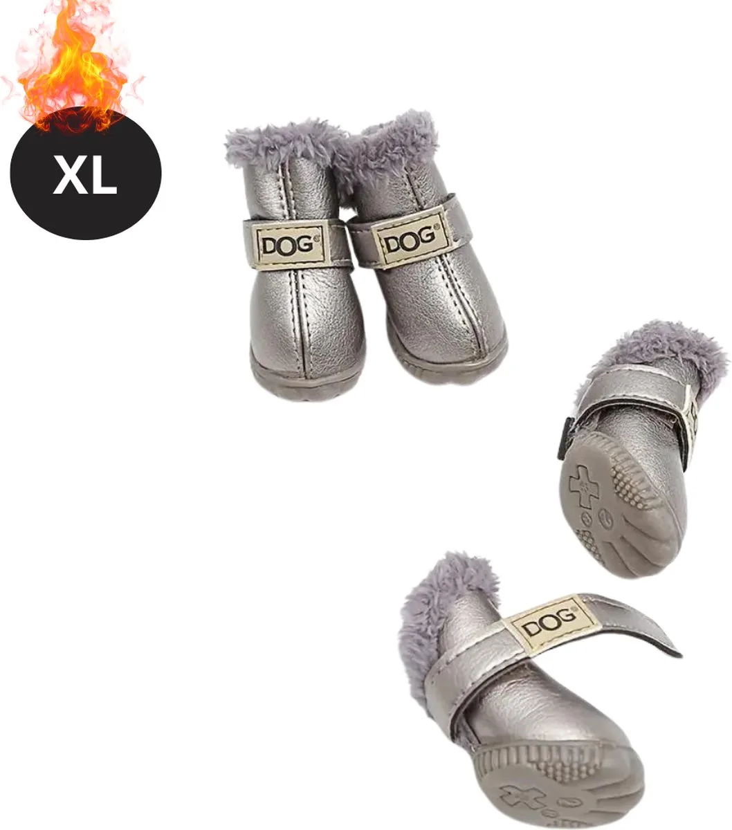 Hondenschoenen Pootbeschermer - Hondenschoenen - 4 Stuks - Hondenschoentjes - Pootbescherming Hond - Waterbestendig - Antislip - XL de Nivard en Argent – photo produit