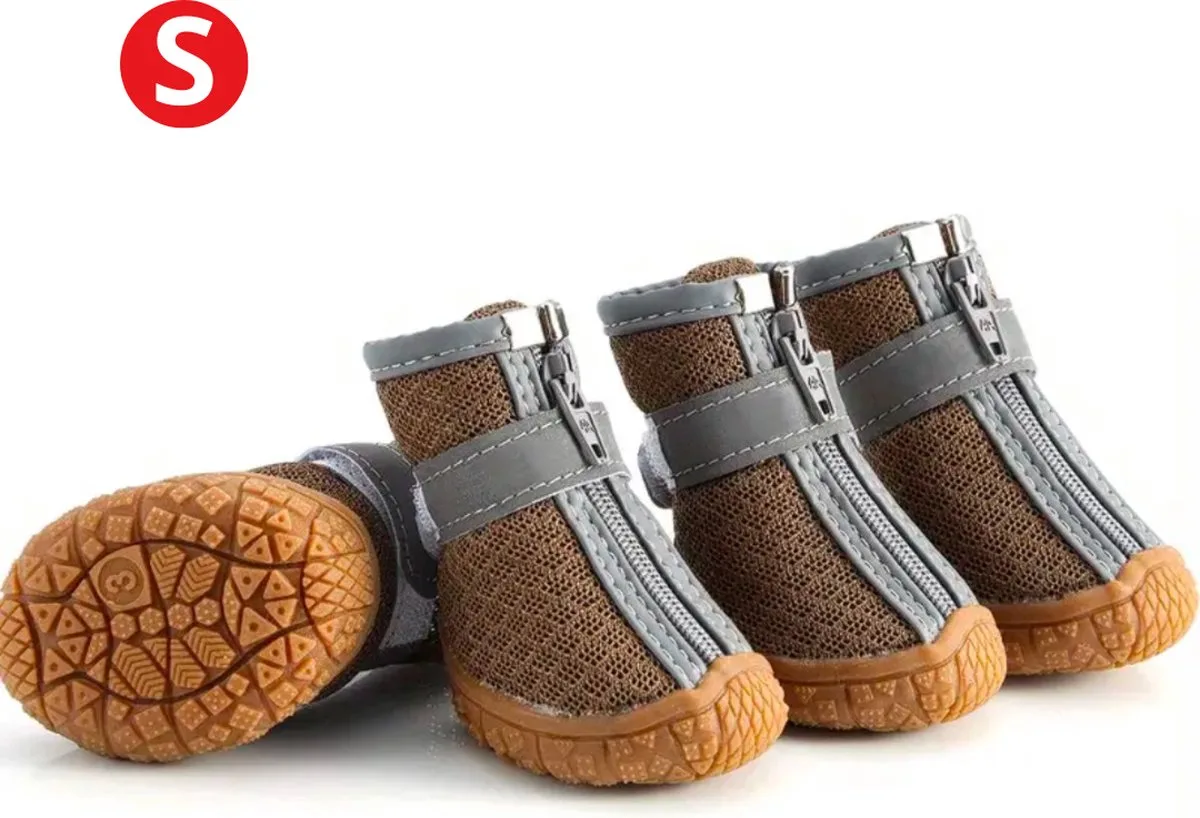 Hondenschoenen Pootbeschermer - Hondenschoenen - 4 Stuks - Hondenschoentjes - Pootbescherming Hond - Anti Slip - S de Nivard en Jaune – photo produit