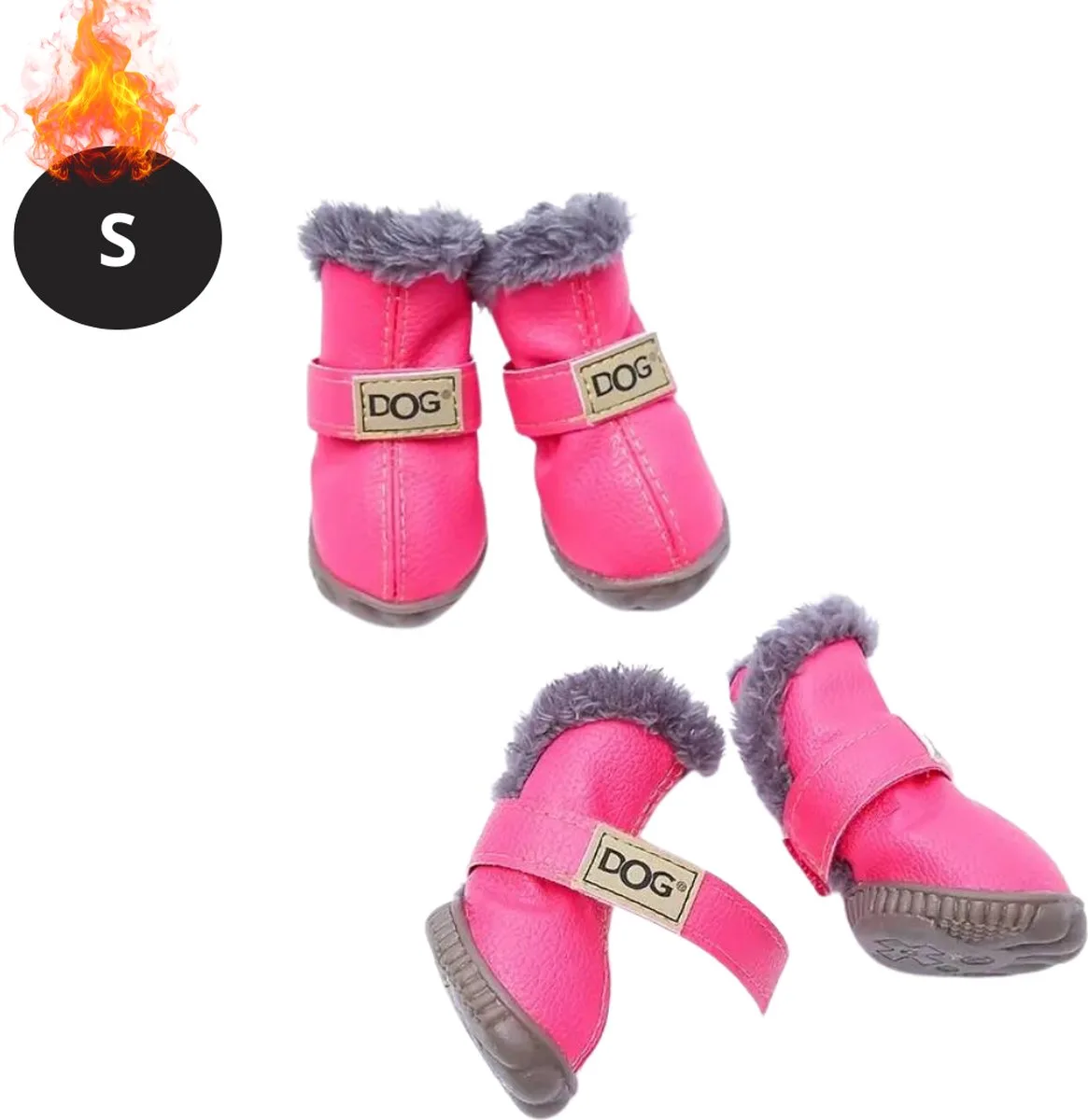 Hondenschoenen Pootbeschermer - Hondenschoenen - 4 Stuks - Hondenschoentjes - Pootbescherming Hond - Waterbestendig - Antislip - S de Nivard en Rose – photo produit