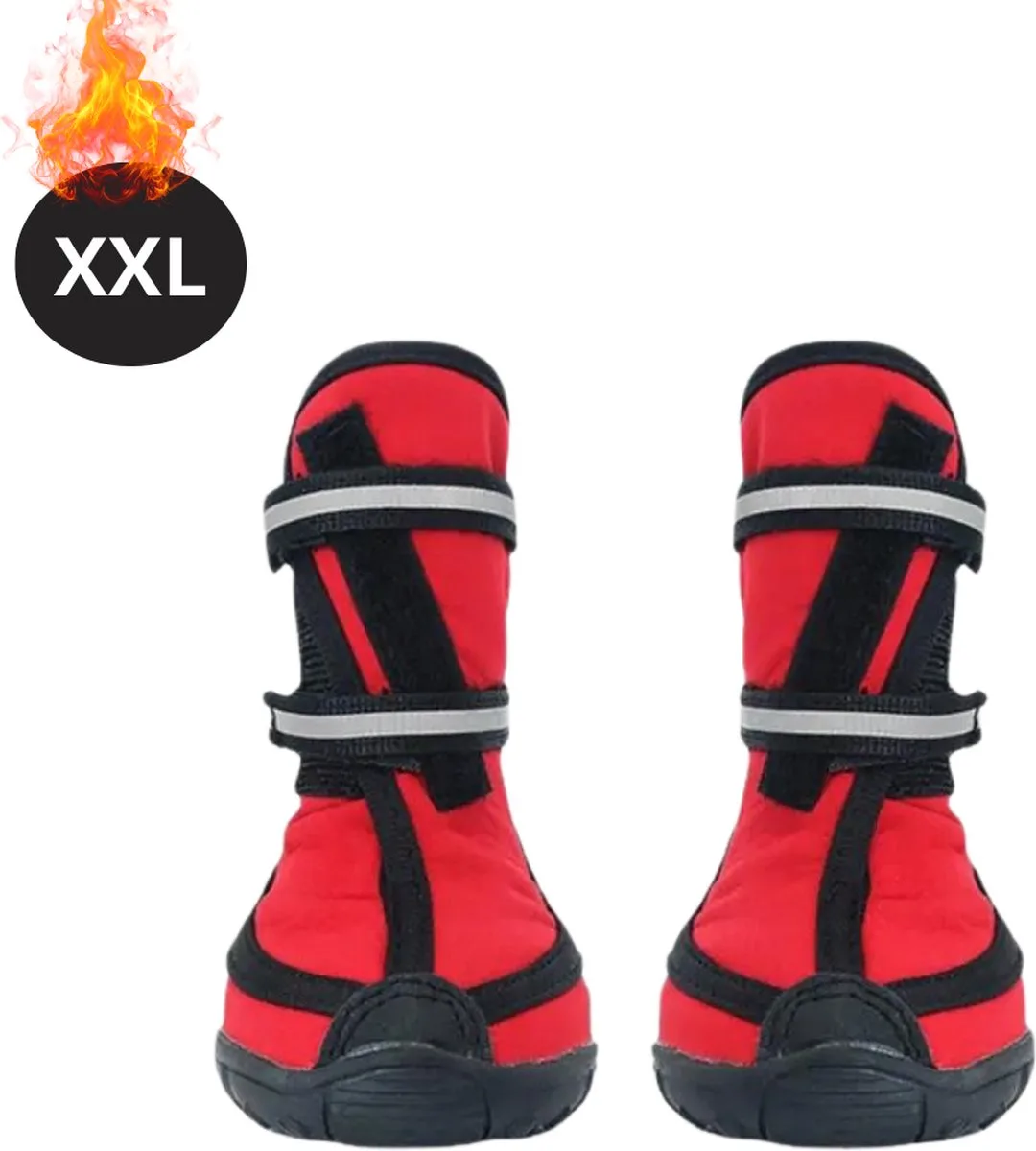 Hondenschoenen Pootbeschermer - Hondenschoenen - 4 Stuks - Hondenschoentjes - Pootbescherming Hond - Waterbestendig - Antislip - XXL by Nivard in Red – product photo