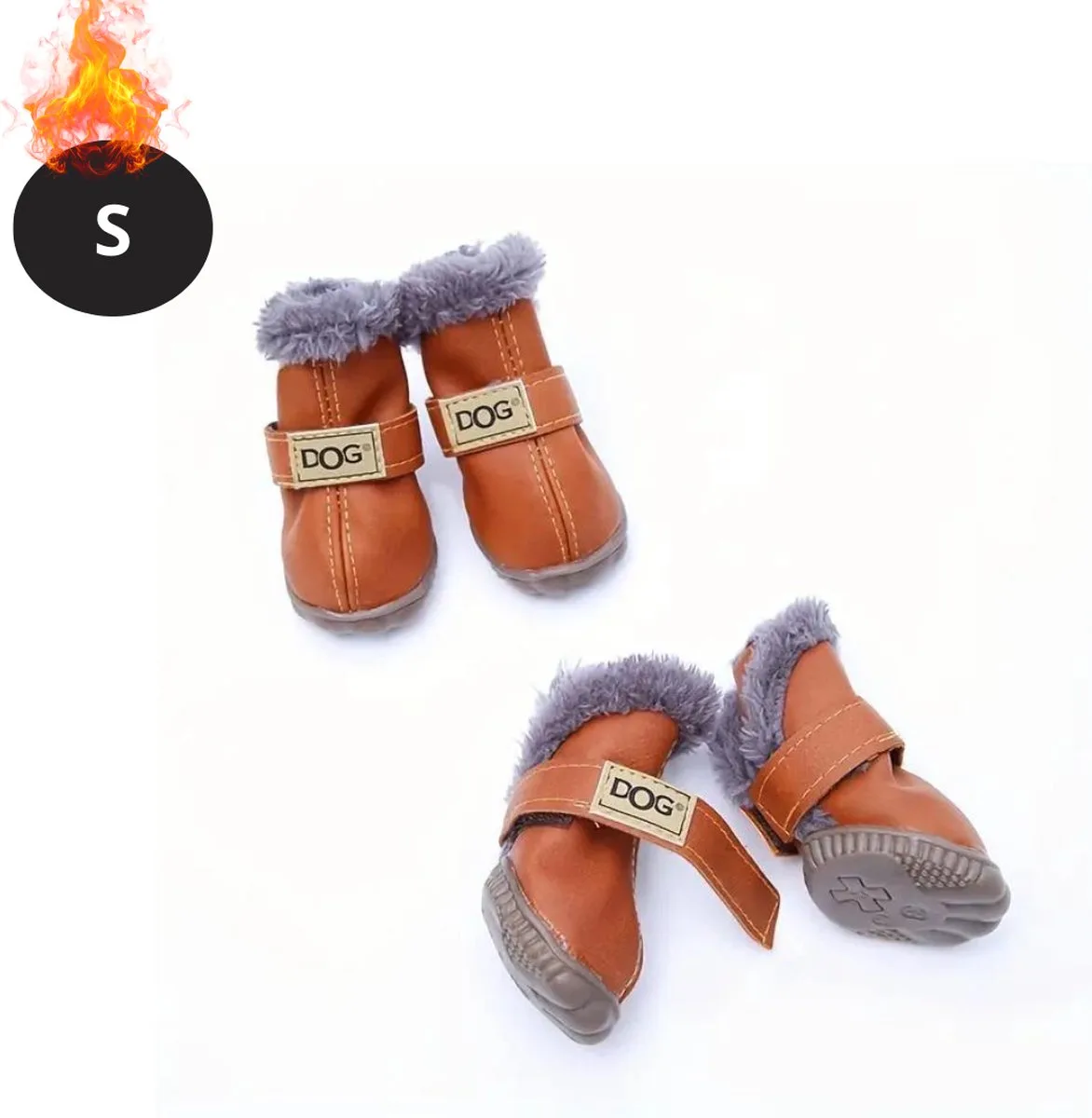 Hondenschoenen Pootbeschermer - Hondenschoenen - 4 Stuks - Hondenschoentjes - Pootbescherming Hond - Waterbestendig - Antislip - S de Nivard en Koffie – photo produit