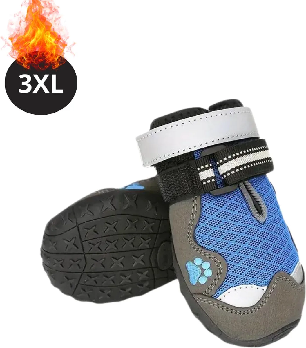 Hondenschoenen Pootbeschermer - Hondenschoenen - 4 Stuks - Hondenschoentjes - Pootbescherming Hond - Waterbestendig - Antislip - 3XL van Nivard in Blauw – productfoto
