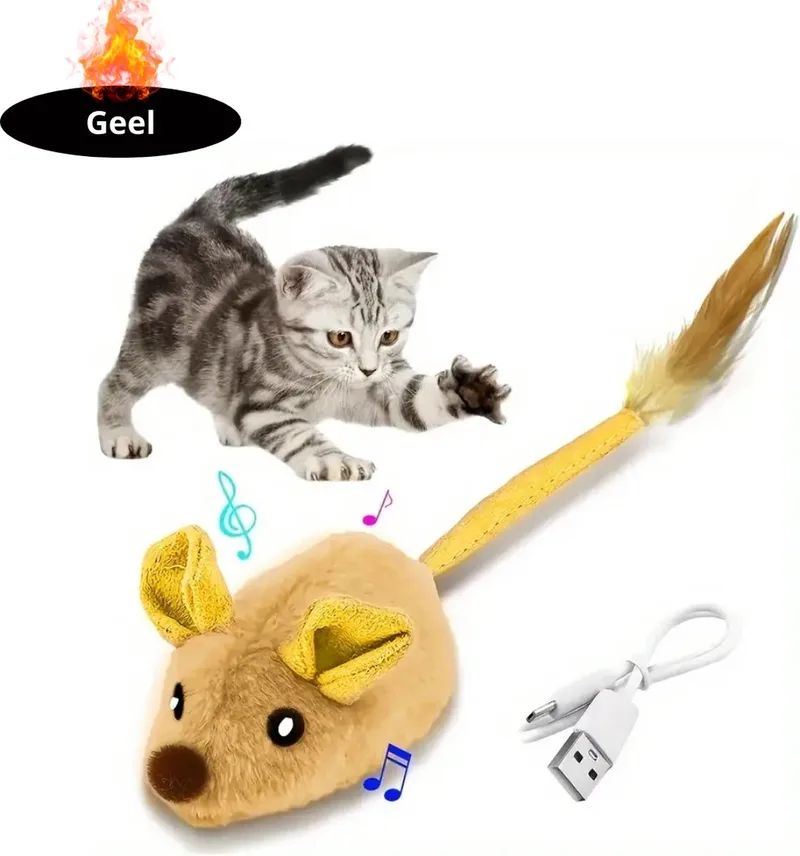 Kattenspeelgoed - Voor Katten - Cat Toy - Kattenspeeltjes - Interactieve Muis de Nivard en Jaune – photo produit