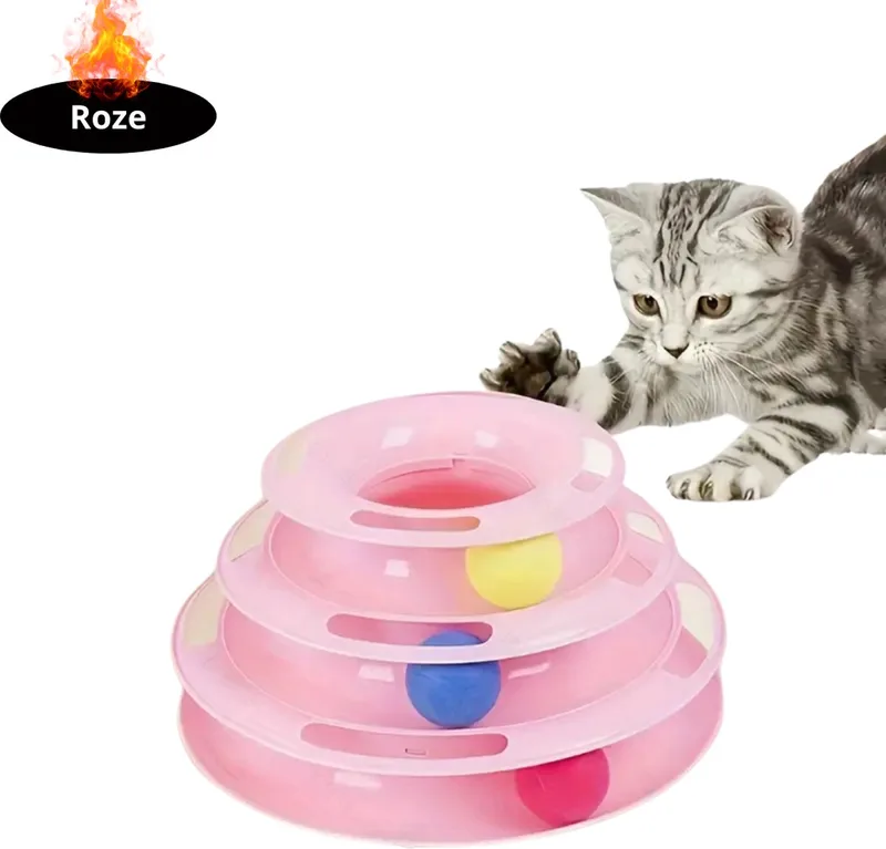 Kattenspeelgoed - Voor Katten - Cat Toy - Kattenspeeltjes - Kattentoren - Met Balletje by Nivard in Pink – product photo