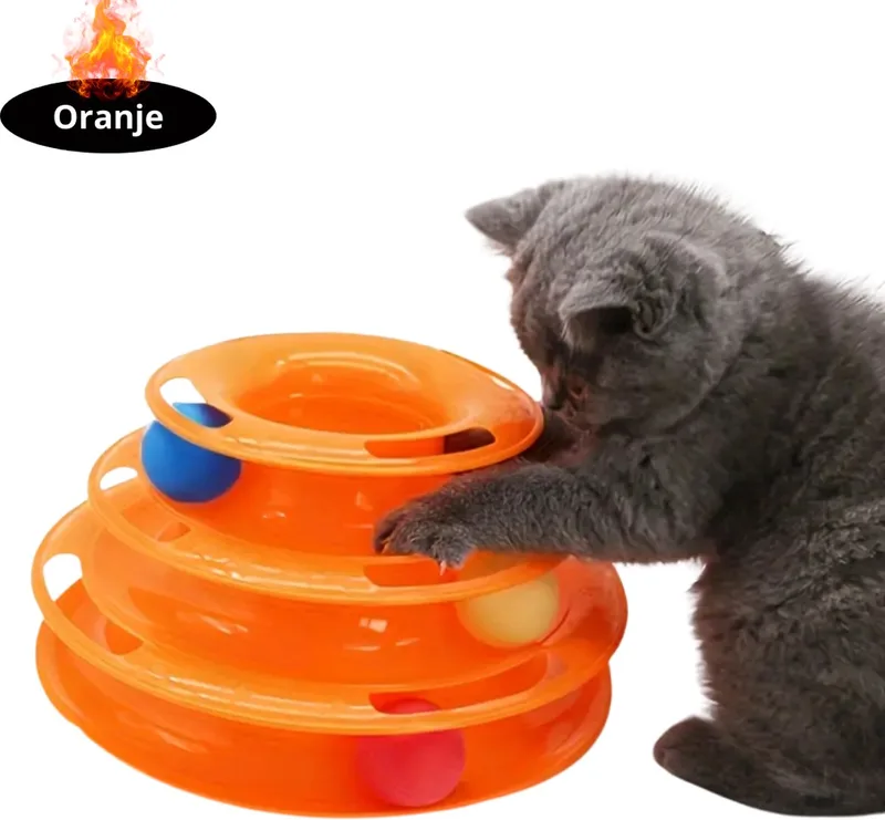 Kattenspeelgoed - Voor Katten - Cat Toy - Kattenspeeltjes - Kattentoren - Met Balletje van Nivard in Oranje – productfoto