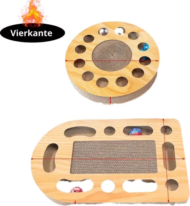 Kattenspeelgoed - Voor Katten - Cat Toy - Kattenspeeltjes - Krabboard - Met Balletje by Nivard in Beige – product photo