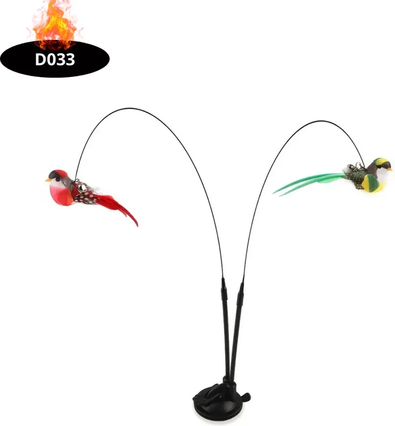 Kattenspeelgoed - Voor Katten - Cat Toy - Kattenspeeltjes - Vliegende Vogel de Nivard en Rouge – photo produit