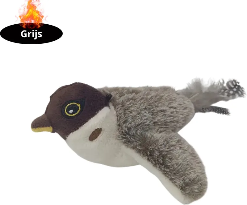 Kattenspeelgoed - Voor Katten - Cat Toy - Kattenspeeltjes - Vliegende Vogel - Grijs by Nivard in Brown – product photo