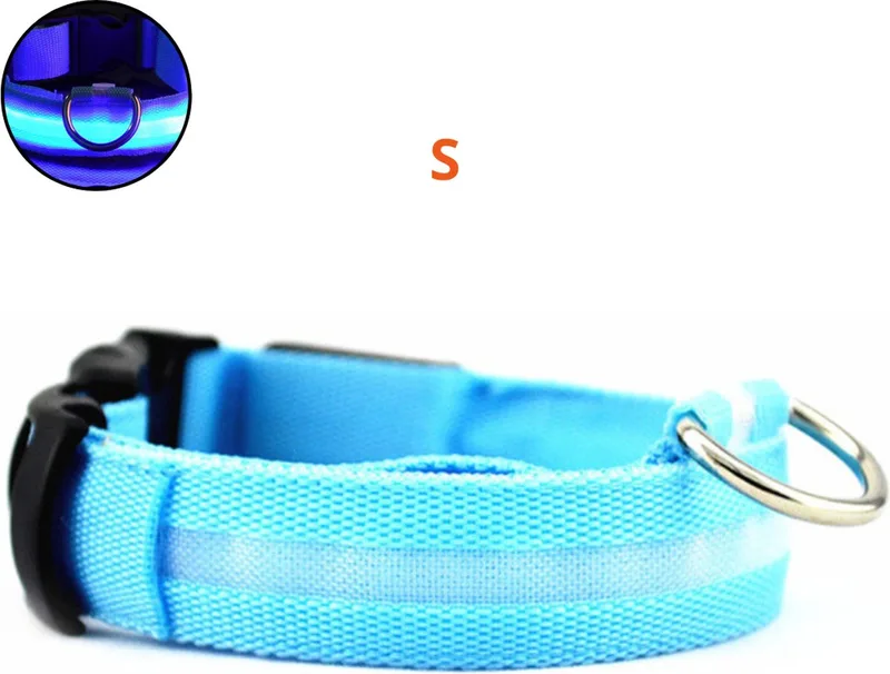 Lichtgevende Halsband - Verlichte Halsband - Lichtgevend - Hond - Kat - Lampje - Hondenhalsband Led - S de Nivard en Bleu – photo produit