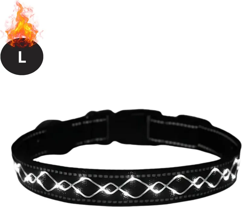 Lichtgevende Halsband - Verlichte Halsband - Lichtgevend - Hond - Kat - Lampje - Hondenhalsband Led - Oplaadbaar - L de Nivard en Blanc – photo produit
