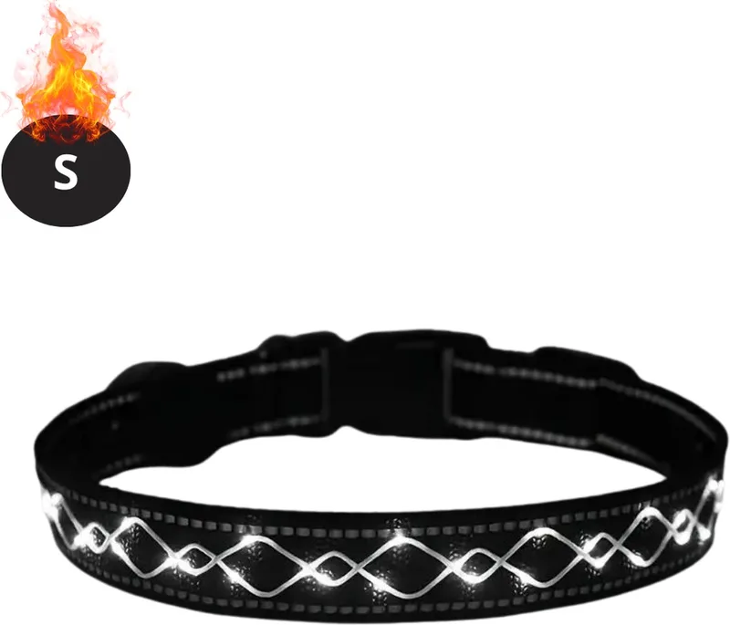 Lichtgevende Halsband - Verlichte Halsband - Lichtgevend - Hond - Kat - Lampje - Hondenhalsband Led - Oplaadbaar - S de Nivard en Blanc – photo produit