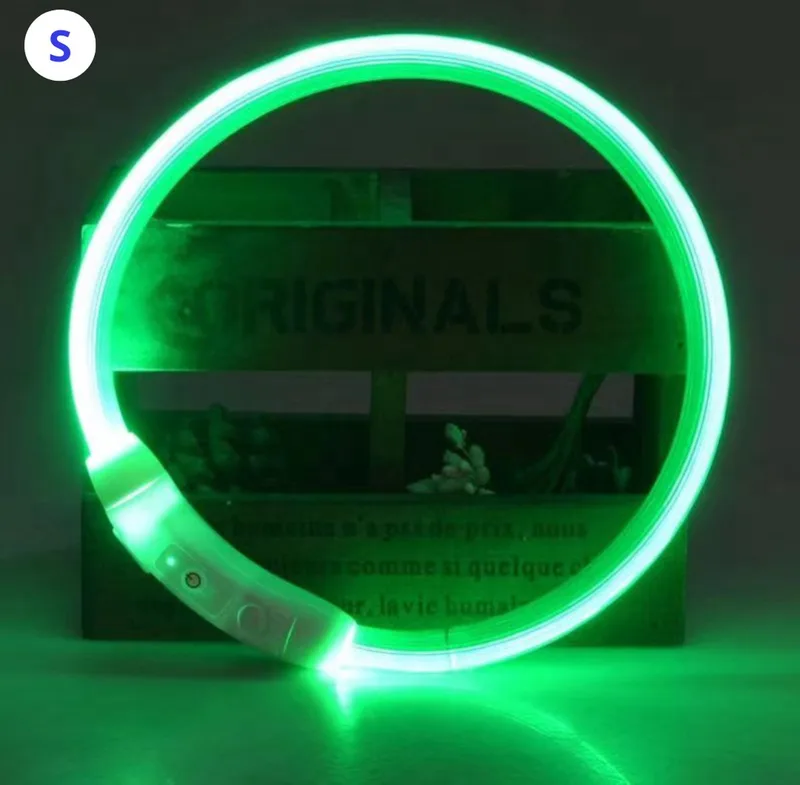 Lichtgevende Halsband - Verlichte Halsband - Lichtgevend - Hond - Kat - Lampje - Hondenhalsband Led - Oplaadbaar - S fra Nivard i Grøn – produktbillede