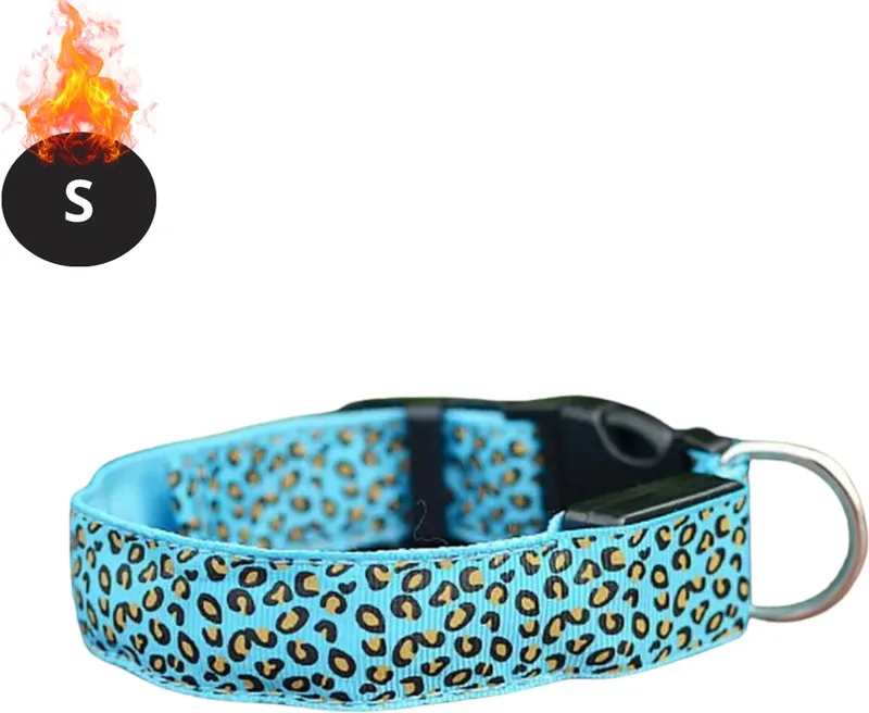 Lichtgevende Halsband - Verlichte Halsband - Lichtgevend - Hond - Kat - Lampje - Hondenhalsband Led - Oplaadbaar - Blauw - S de Nivard – photo produit