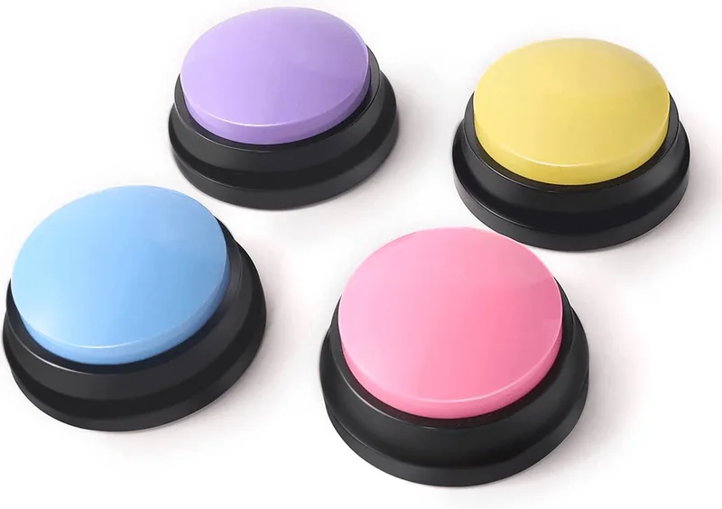 Praatknop Hond - Dogbuttons - Honden - Voor Honden - Speelgoed - Honden Speelgoed Intelligentie - 4 Stuks de Nivard en Bleu – photo produit