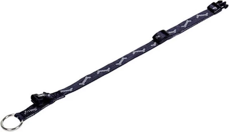 Bone Met Ring Halsband - 13-20 x 1 cm van Nobby in Zwart – productfoto