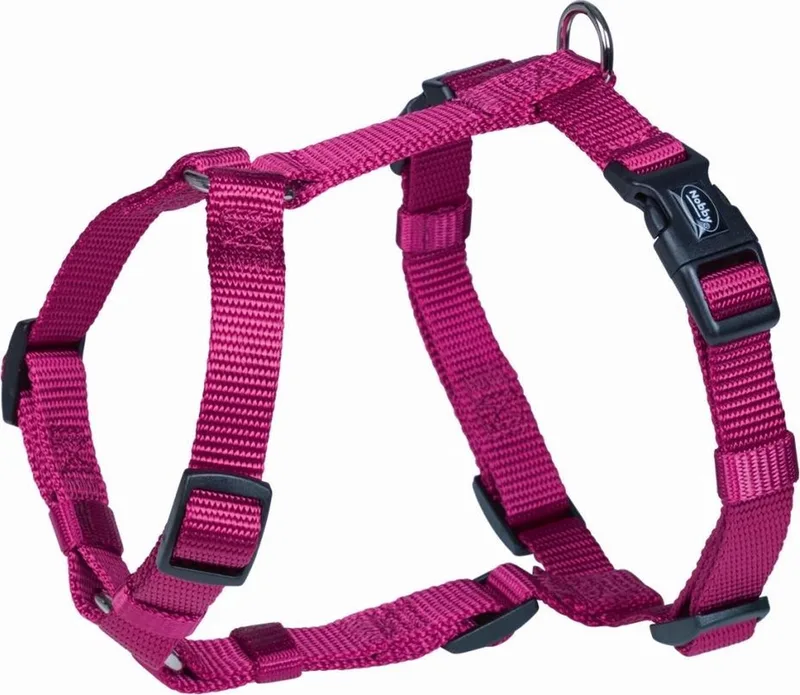 Classic Hondentuigje / Harnas - Nylon - XXS - Borstomtrek: 14 - 20 cm (GELIEVE ALVORENS BESTELLEN OPMETEN) by Nobby in Framboos – product photo