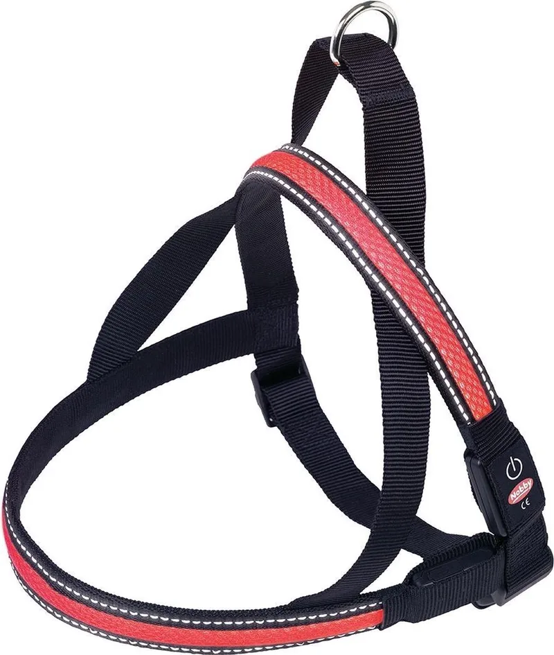 Lichtgevende Tuig - Hond - Buikband: 60 tot 75 cm - Borstband: 52 cm von Nobby in Rot – Produktfoto