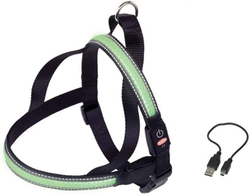 Lichtgevende Tuig - Hond - Buikband: 80 tot 100 cm - Borstband: 56 cm by Nobby in Green – product photo