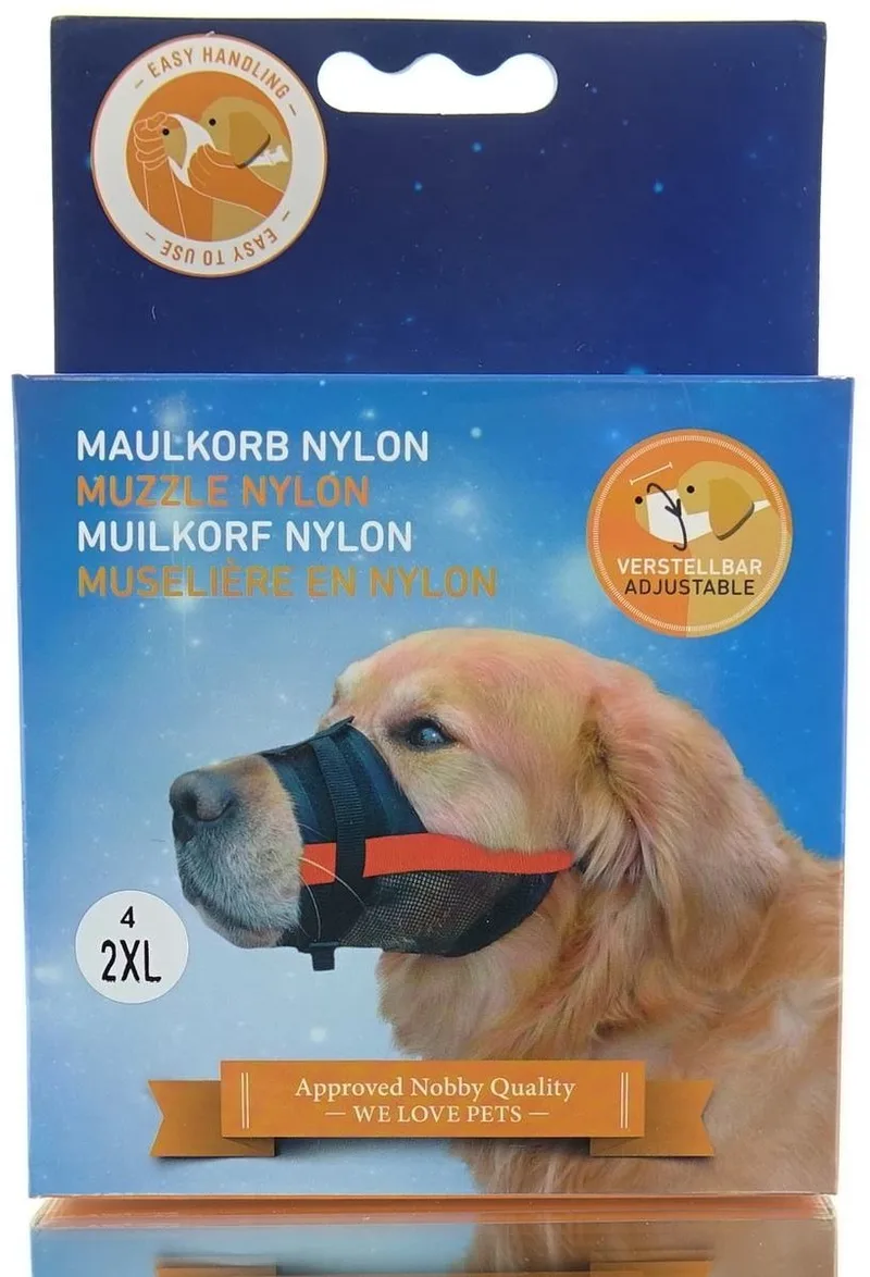 Muilkorf L en Rood Maat 4 23-31 cm - Nylon von Nobby in Schwarz – Produktfoto