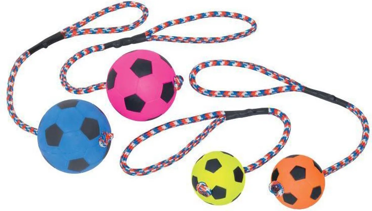 Schuimrubber Bal met Koord - Hond - Speelgoed - 9 cm de Nobby en Variabel – photo produit
