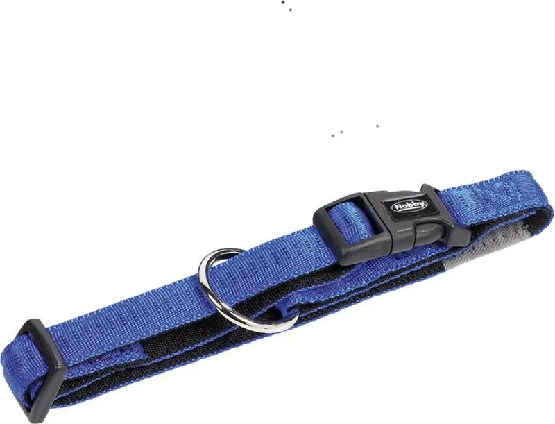 Soft Grip hondenhalsband / Halsband - Nylon - XS - Breedte: 10 mm - Nekomtrek: 20 - 30 cm (GELIEVE ALVORENS BESTELLEN OPMETEN) by Nobby in Blue – product photo