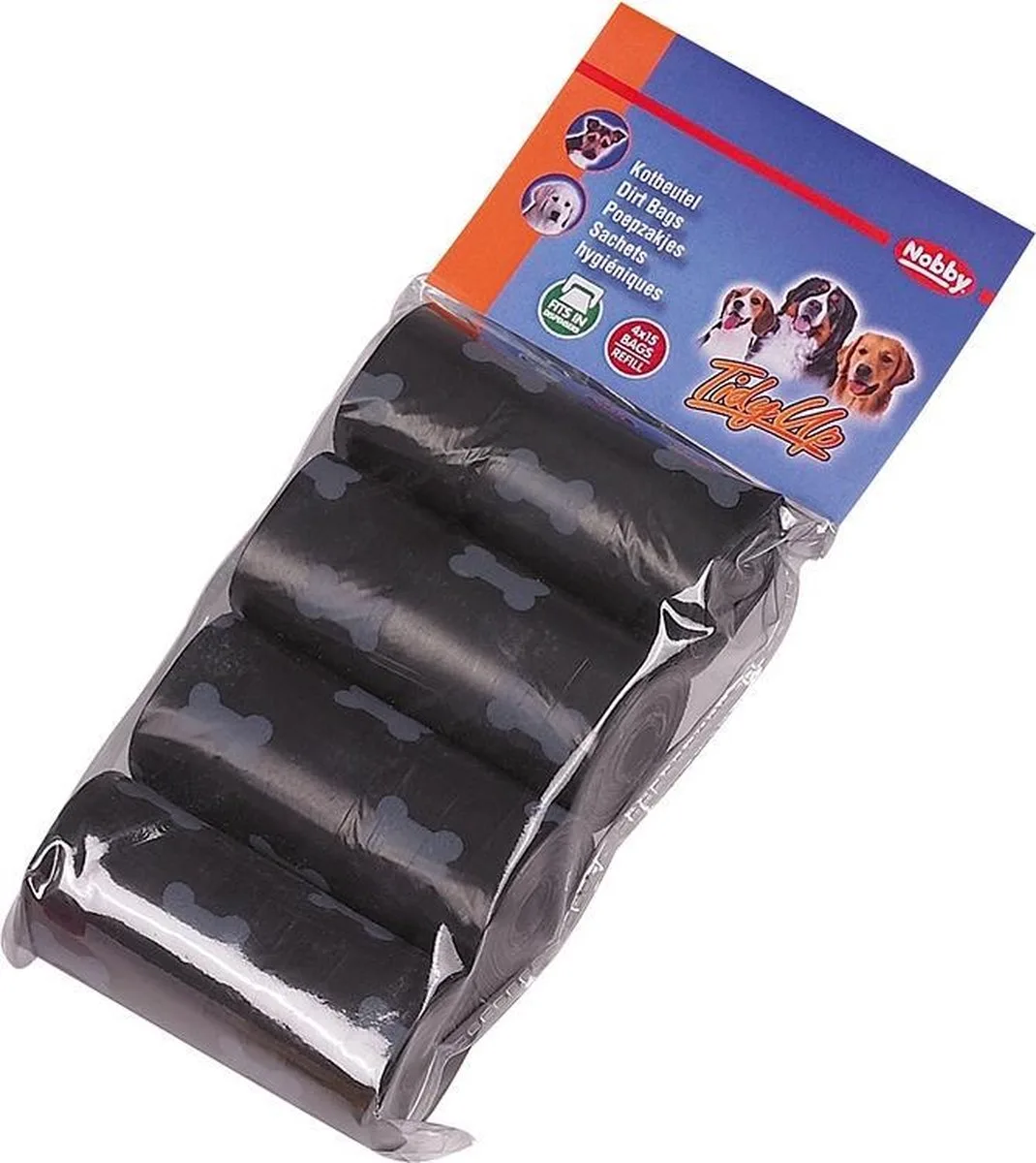 tidyup poepzakjes met print - 8 rollen X 15 st de Nobby en Noir – photo produit
