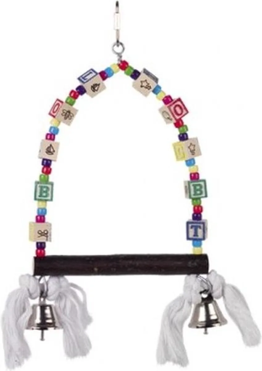 Vogel - Speelgoed - Schommel met blokjes en 2 belletjes - 28 x 17 cm de Nobby en Mix – photo produit