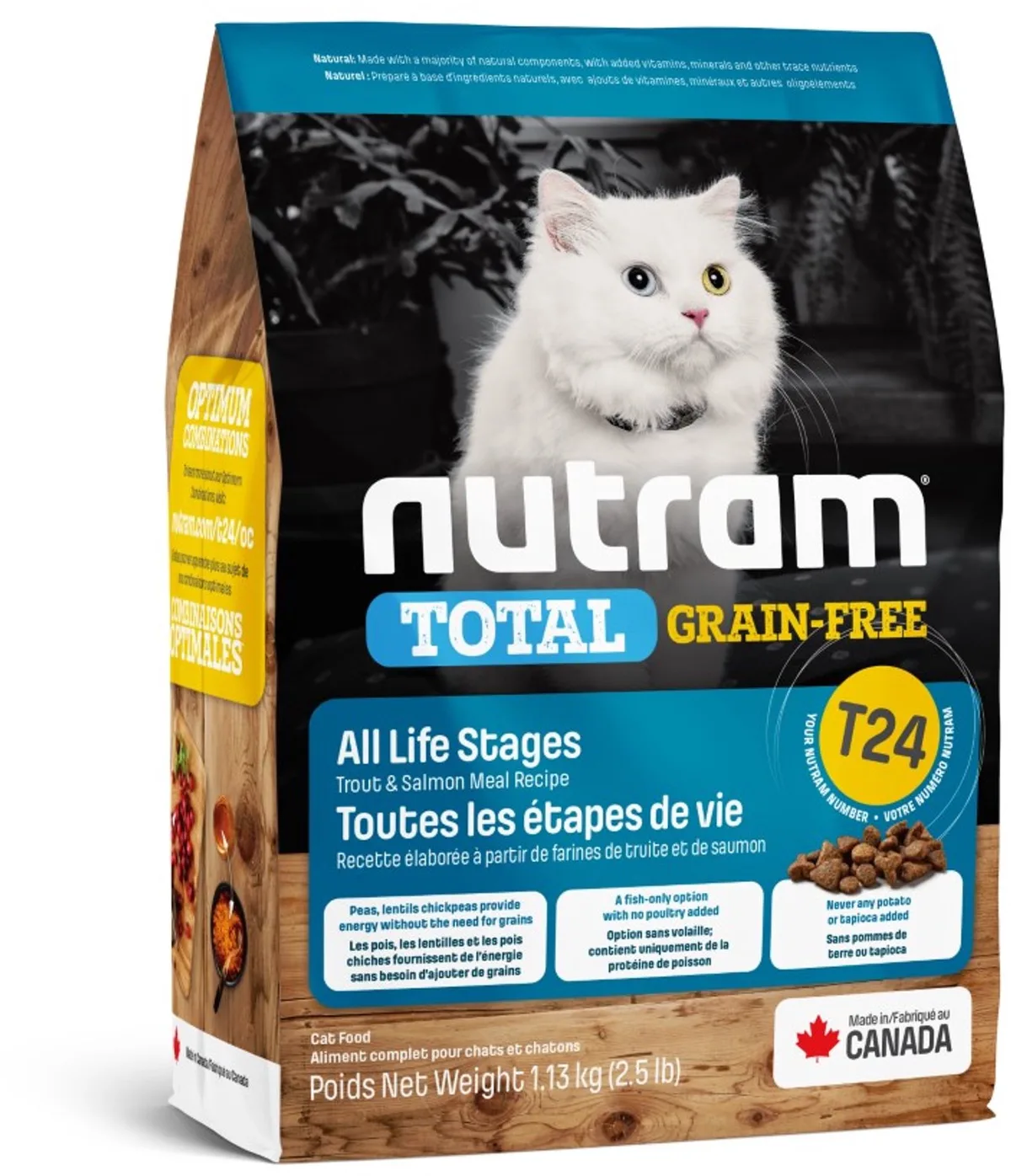 Grain Free Salmon & Trout T24 1,13kg de Nutram – photo produit