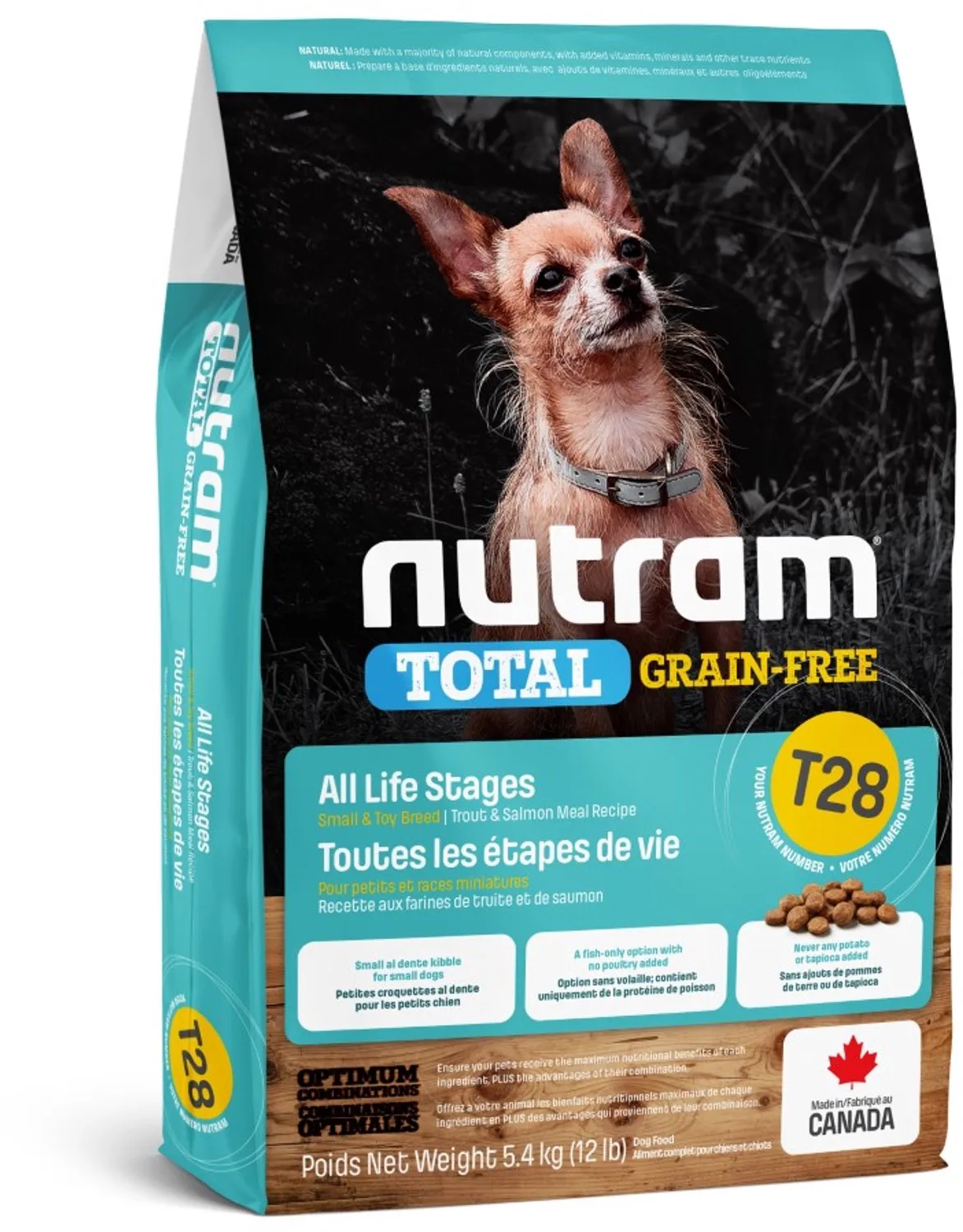 Grain Free Small Breed Salmon & Trout T28 5,4kg de Nutram – photo produit