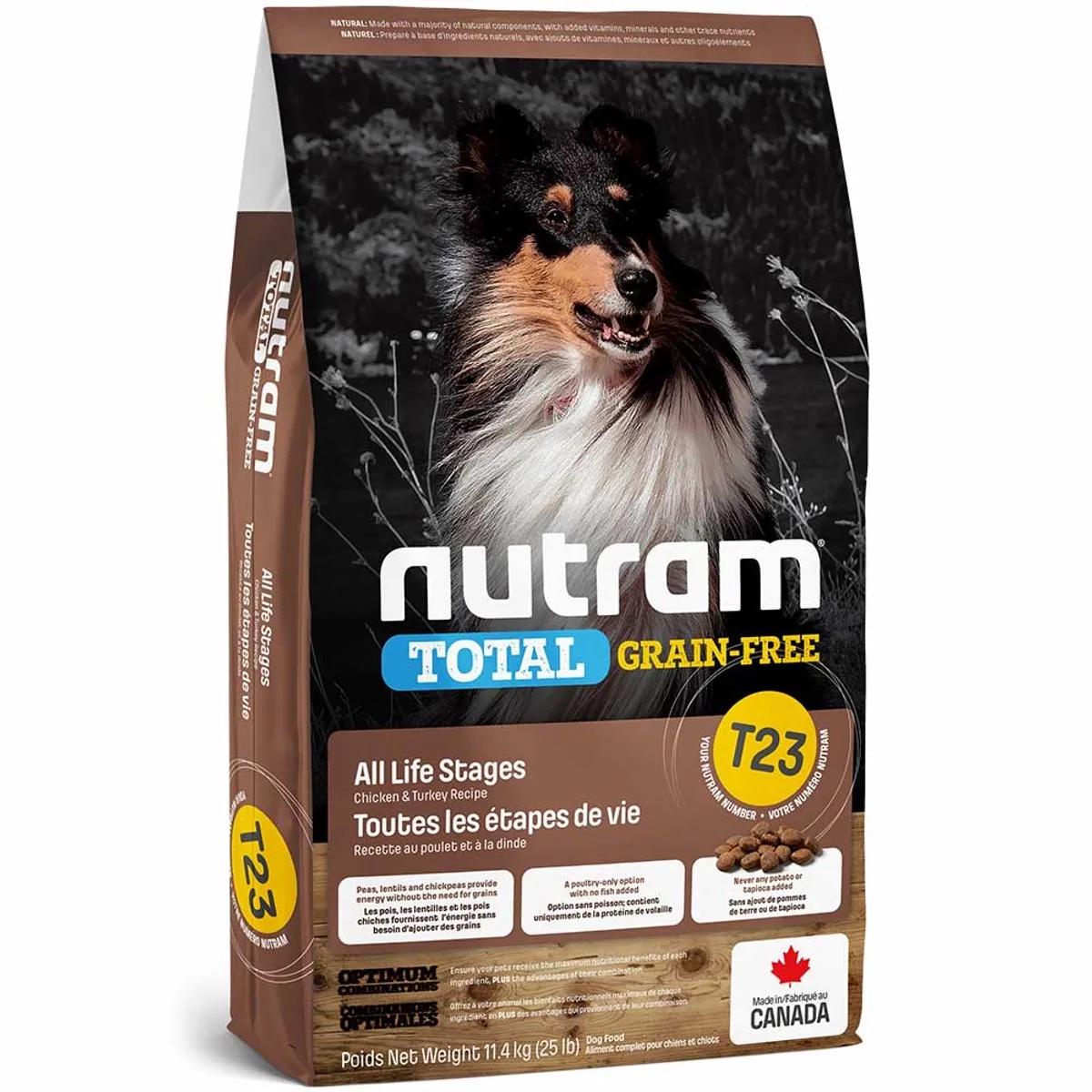 Grain Free Turkey & Chicken Dog T23 2kg de Nutram – photo produit