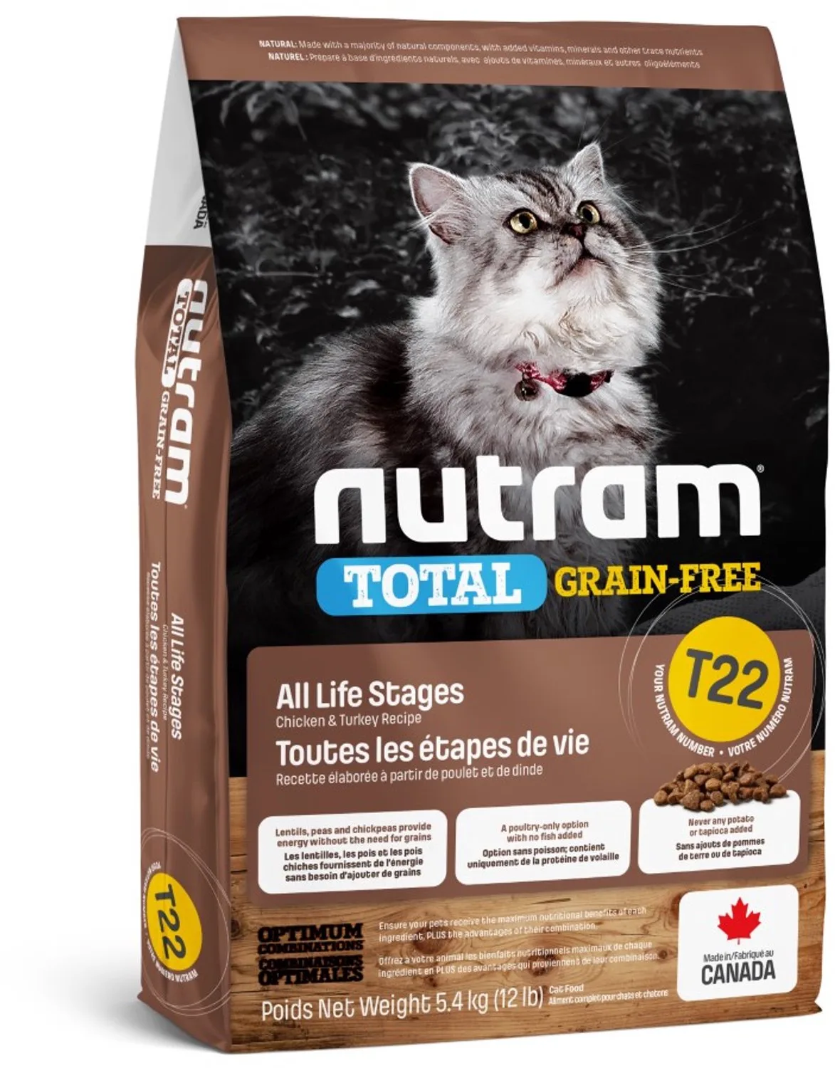 Grain Free Turkey & Chicken T22 5,4kg från Nutram – produktbild