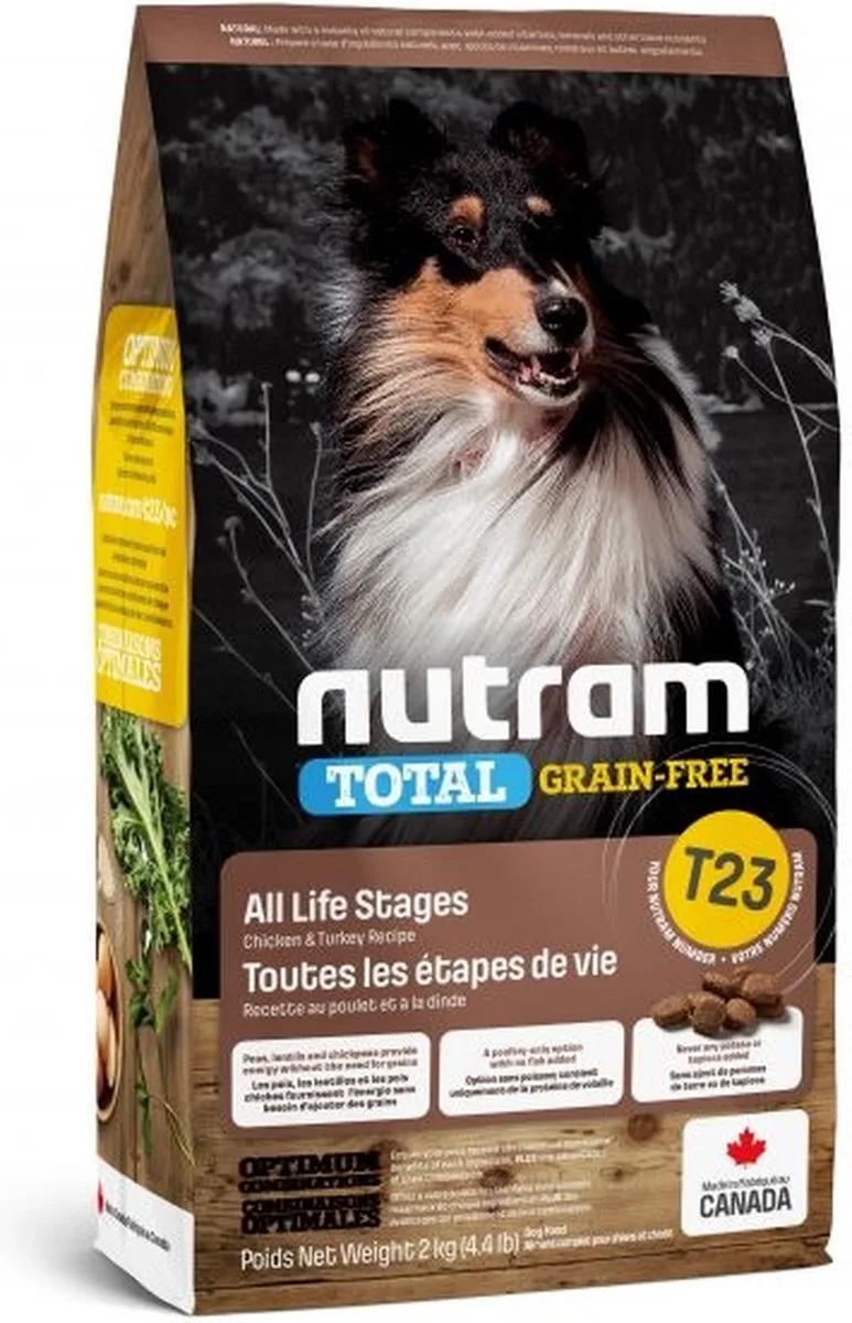 Grain free Turkey en Chicken T23 2 kg fra Nutram – produktbillede