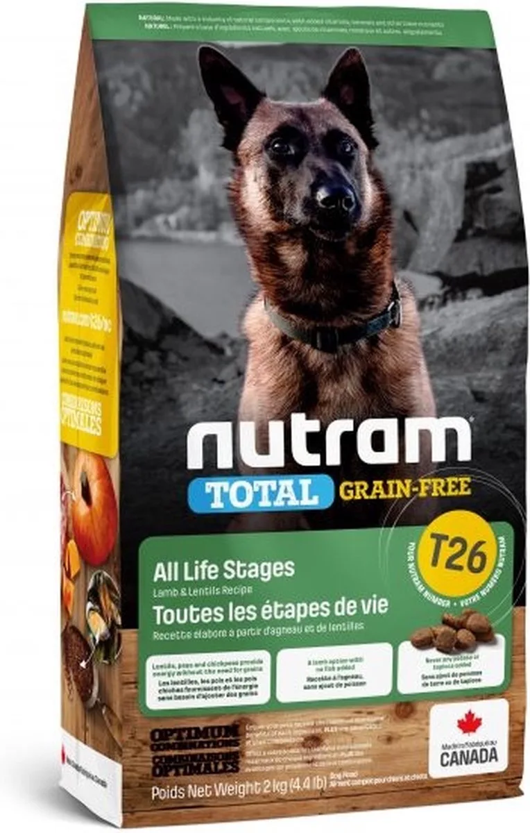 Granenvrij - Hondenvoer - Lam - Groente - T26 - 2KG - 1ST de Nutram – photo produit