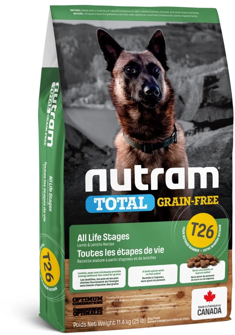 hondenvoer Graanvrij Lam & Peulvruchten T26 11,4 kg - Hond von Nutram – Produktfoto