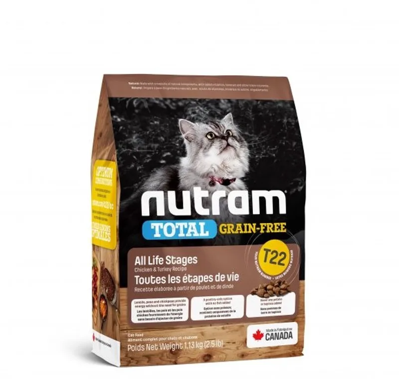 kattenvoer graanvrij Kalkoen en Kip T22 1,13 kg - - Katten droogvoer von Nutram – Produktfoto