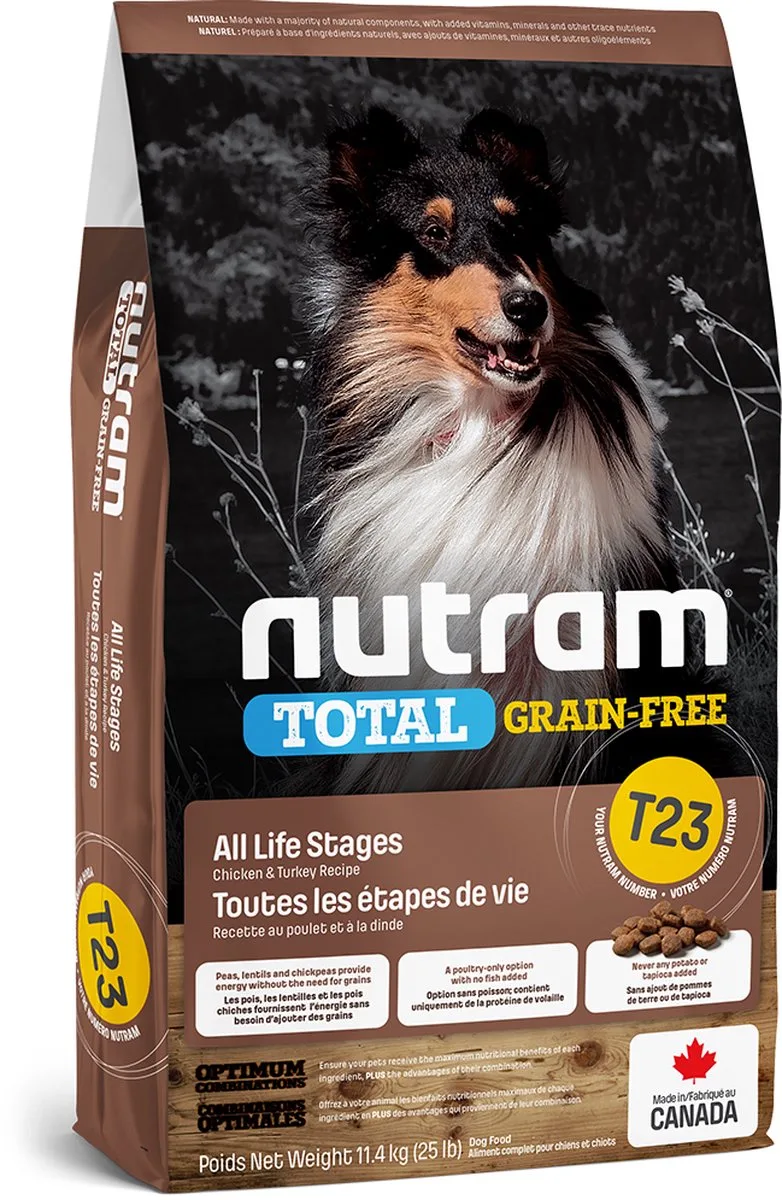 T23 Total Grain-Free Turkey & Chicken Dog Food 2kg de Nutram – photo produit