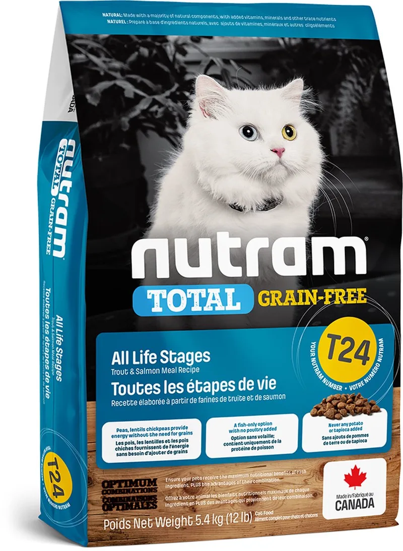 T24 Total Grain-Free Trout & Salmon Cat Food 1.13kg by Nutram – product photo