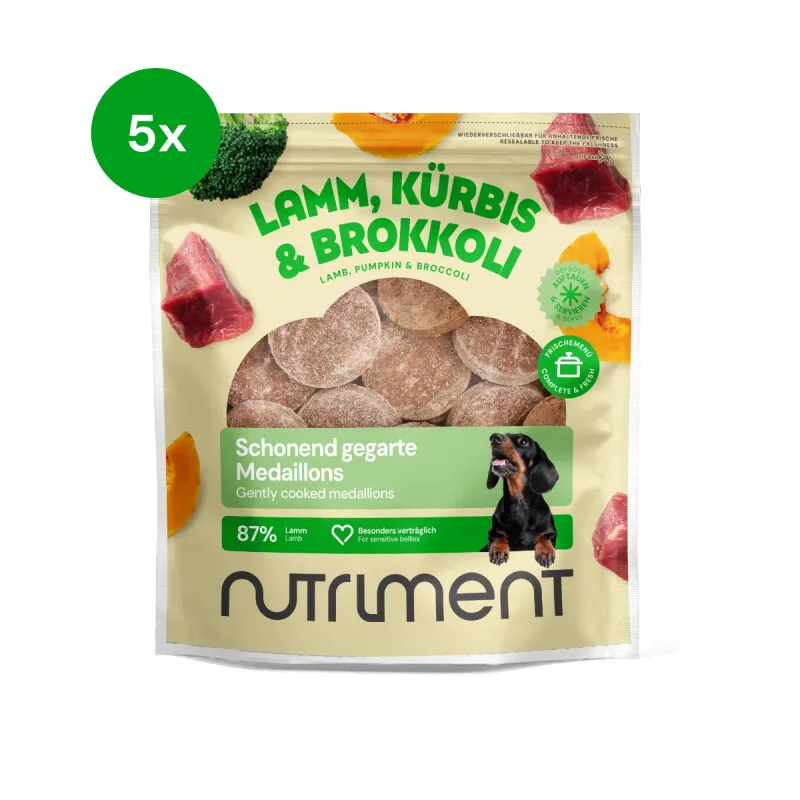 Frischemenü Medaillons Lamm 5x800g – Hundefutter Lamm Probierpaket by Nutriment in Regular – product photo