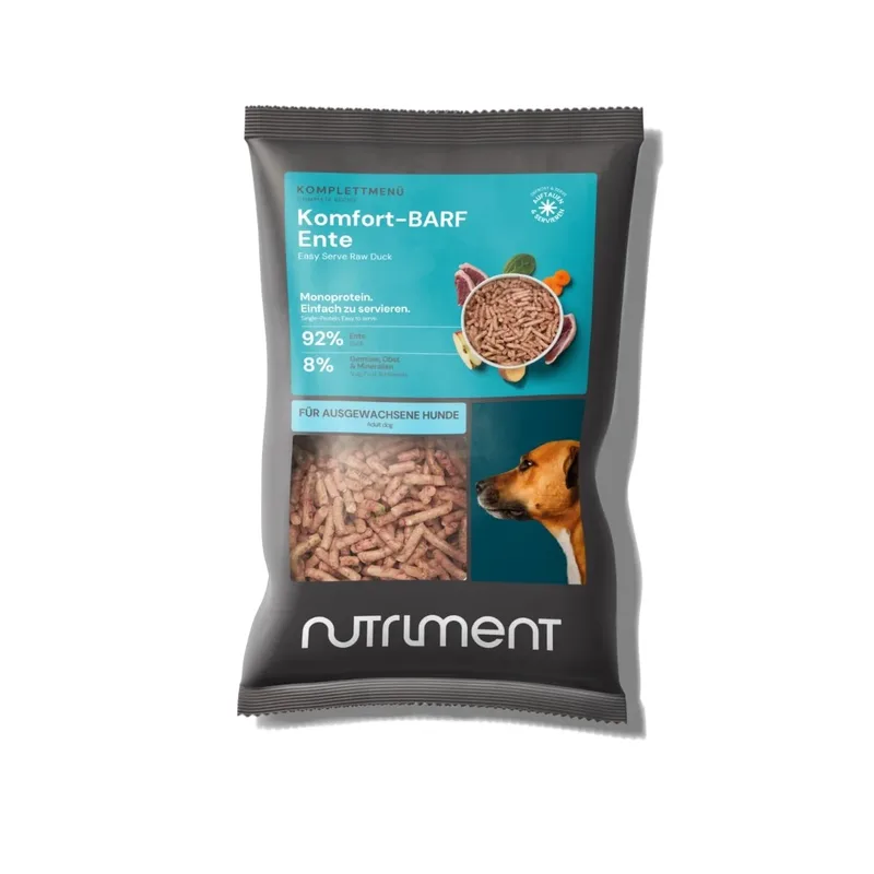 Komfort-BARF Menü Ente, Chicorée & Spinat 1000 g | Roh, getreidefrei, ausgewogen | Für Hunde | Hundefutter | haustierkost by Nutriment – product photo