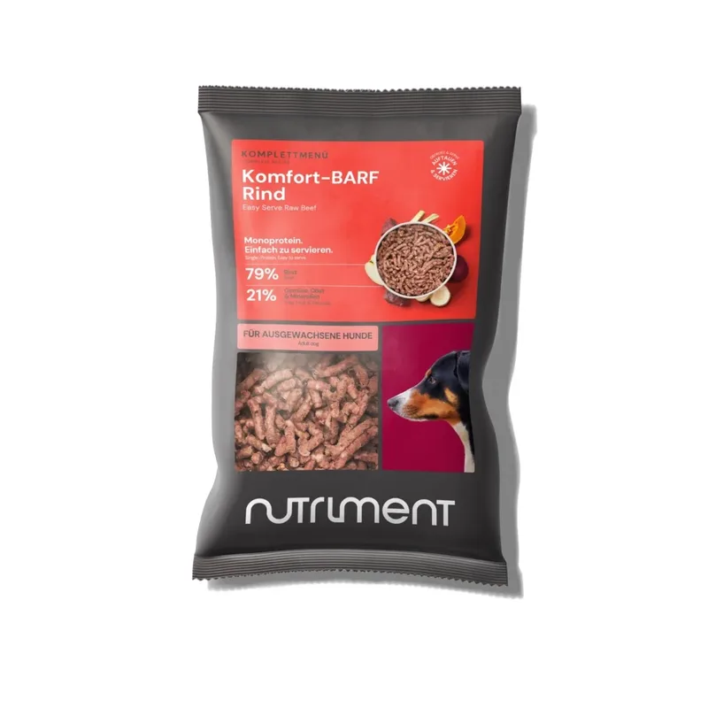 Komfort-BARF Menü Rind, Kürbis & Chicorée 1000 g | Roh, getreidefrei, ausgewogen | Für Hunde | Hundefutter | haustierkost by Nutriment – product photo