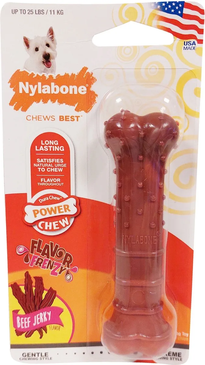 Dura Chew Textured Bone Beef Jerky - Hondenspeelgoed - Rund Rood by Nylabone in Blue – product photo
