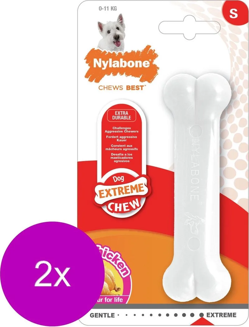 Durable Bone Regular Hondensnack - Tot 10 Kg - 2 St by Nylabone – product photo