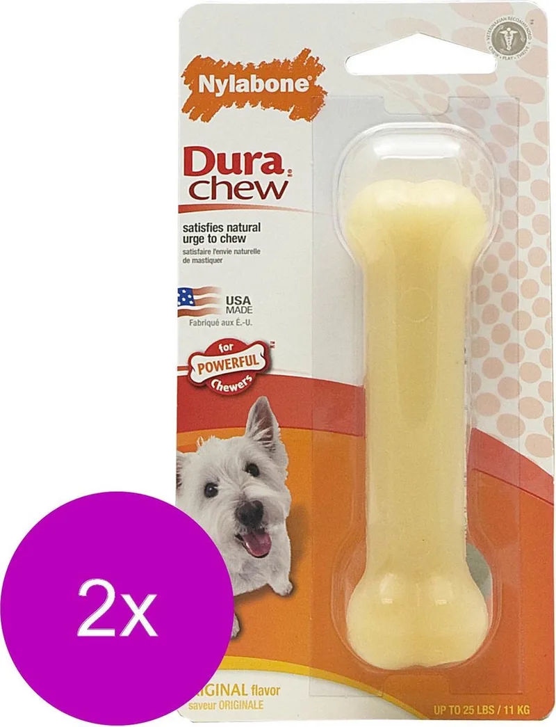 Durachew Bone Regular S - Hondenspeelgoed - 2 x by Nylabone in Beige – product photo