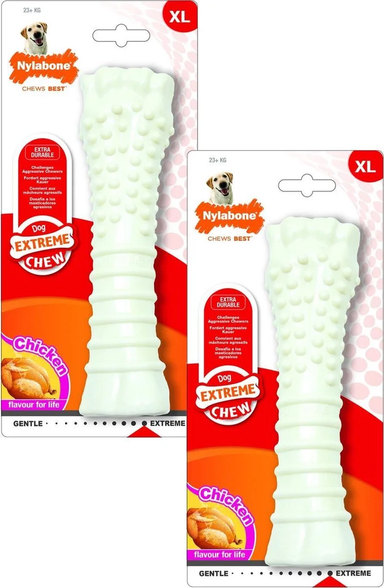 Durachew Bone Souper Xl - Hondenspeelgoed - 2 x by Nylabone in White – product photo