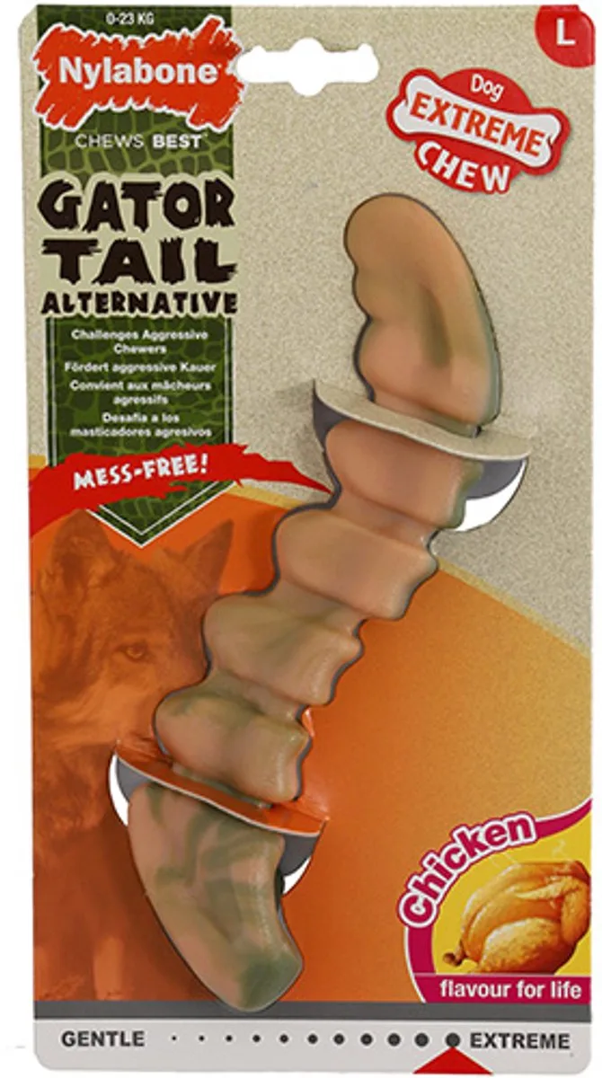 Extreme Chew Gator Tail - Kauwspeelgoed - Kipsmaak - Voor honden tot 23 kg de Nylabone en Bleu – photo produit